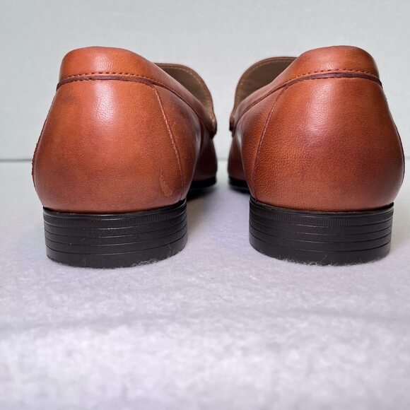 Johnston & Murphy Cresswell Venetian loafer leather cognac shoe men's 8.5 M - Picture 5 of 9